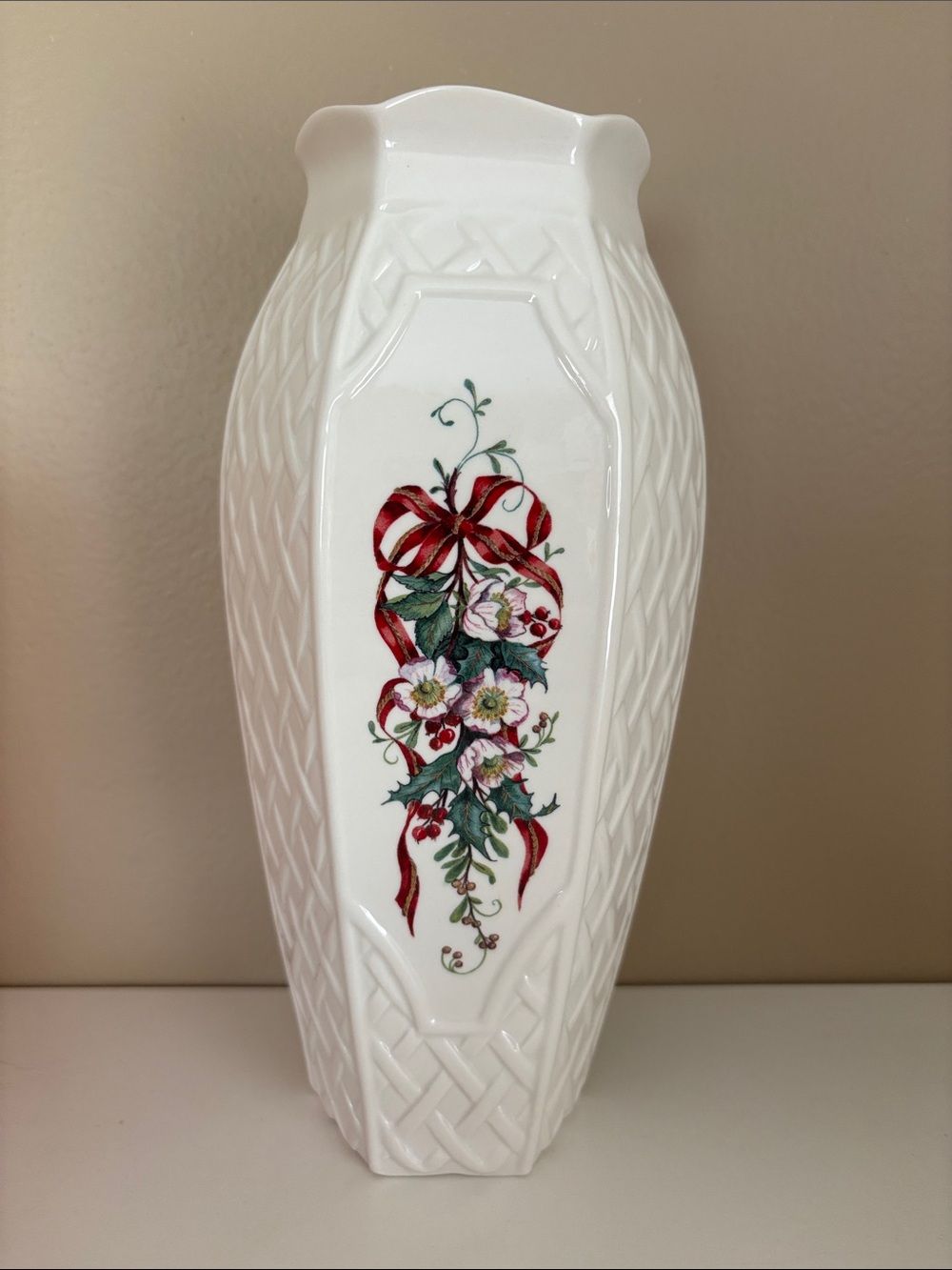 Belleek Winter Rose Vase